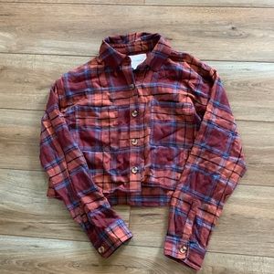 Aeropostale sz S cropped flannel top euc